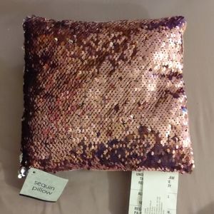 Small Sequin Pillow Pink/Silver